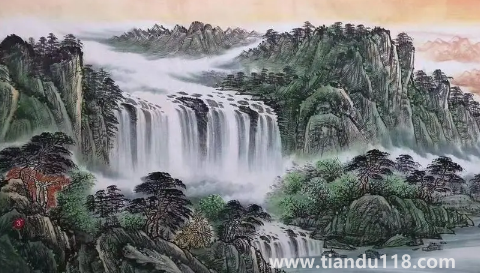 富水長(zhǎng)流畫(huà)掛客廳能不能旺財(cái)3