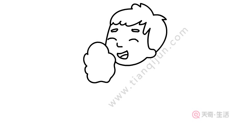 吃棉花糖的小男孩簡筆畫怎么畫